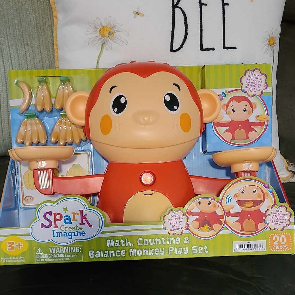 Spark Create Imagine Monkey Balance Toy - Red and Orange